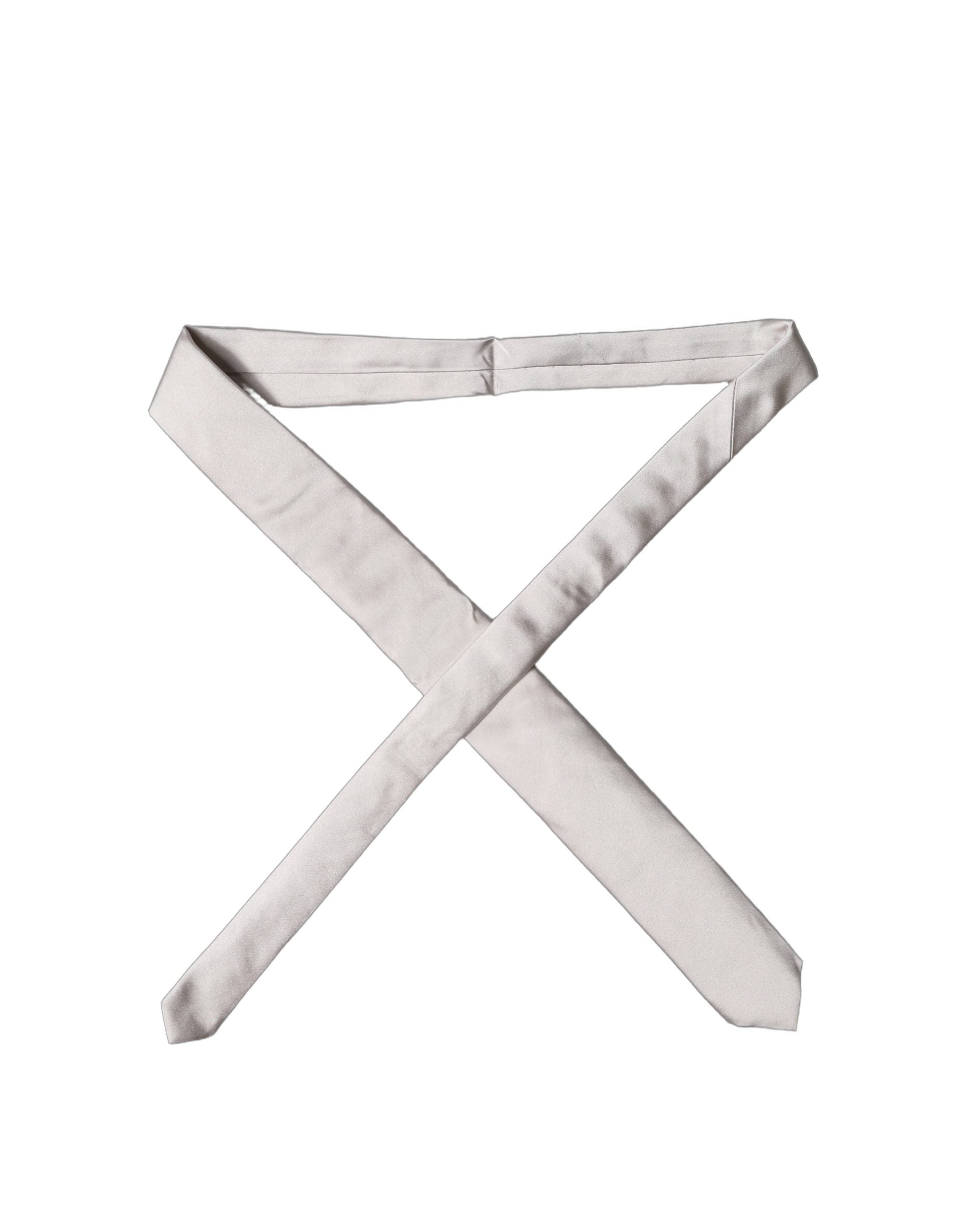 Light Gray Silk Satin Wide Adjustable Men Necktie Tie