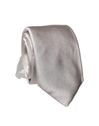 Light Gray Silk Satin Wide Adjustable Men Necktie Tie