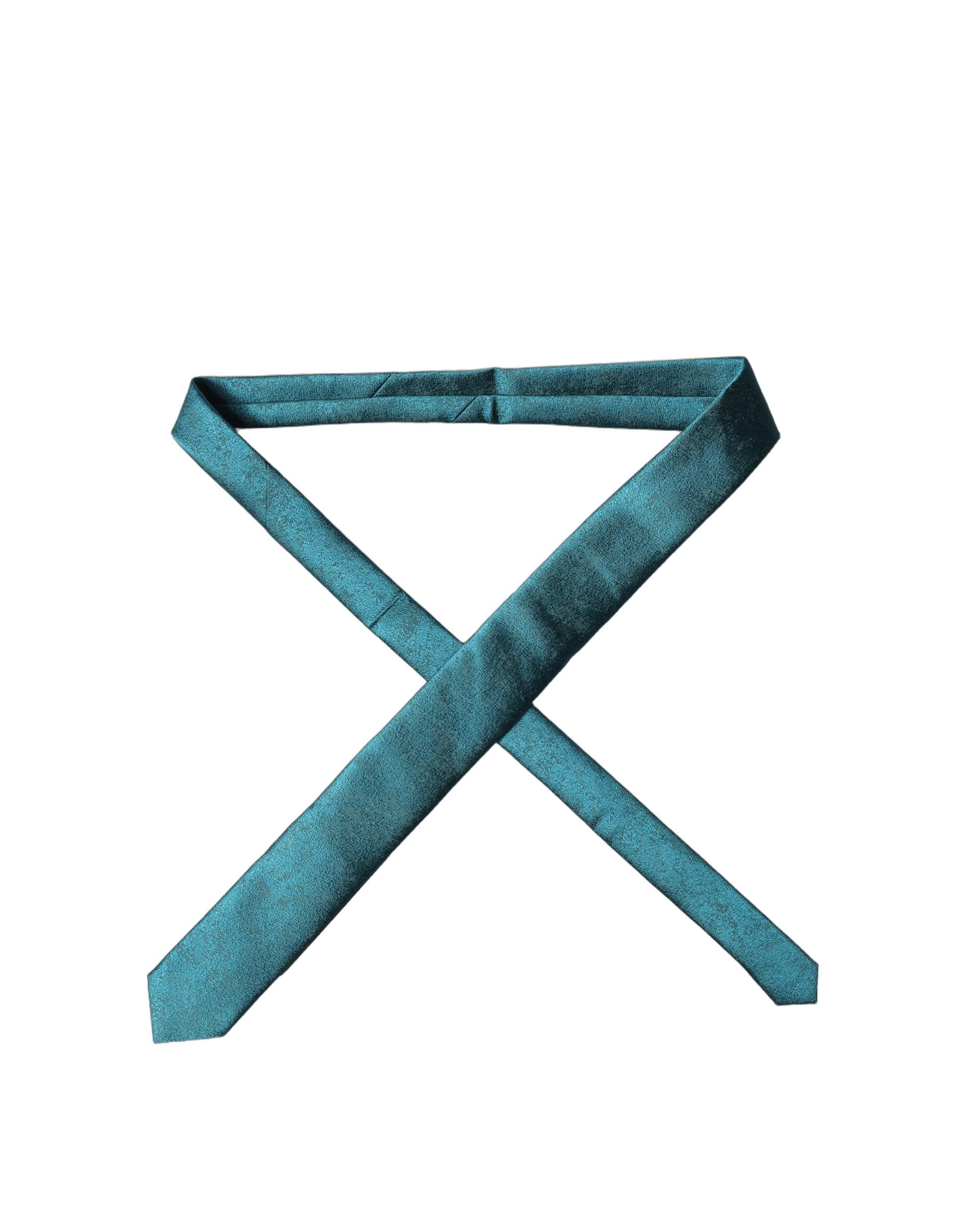 Deep Teal Solid Silk Adjustable Men Tied Necktie Tie