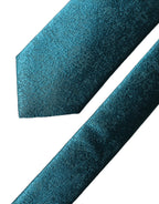 Deep Teal Solid Silk Adjustable Men Tied Necktie Tie