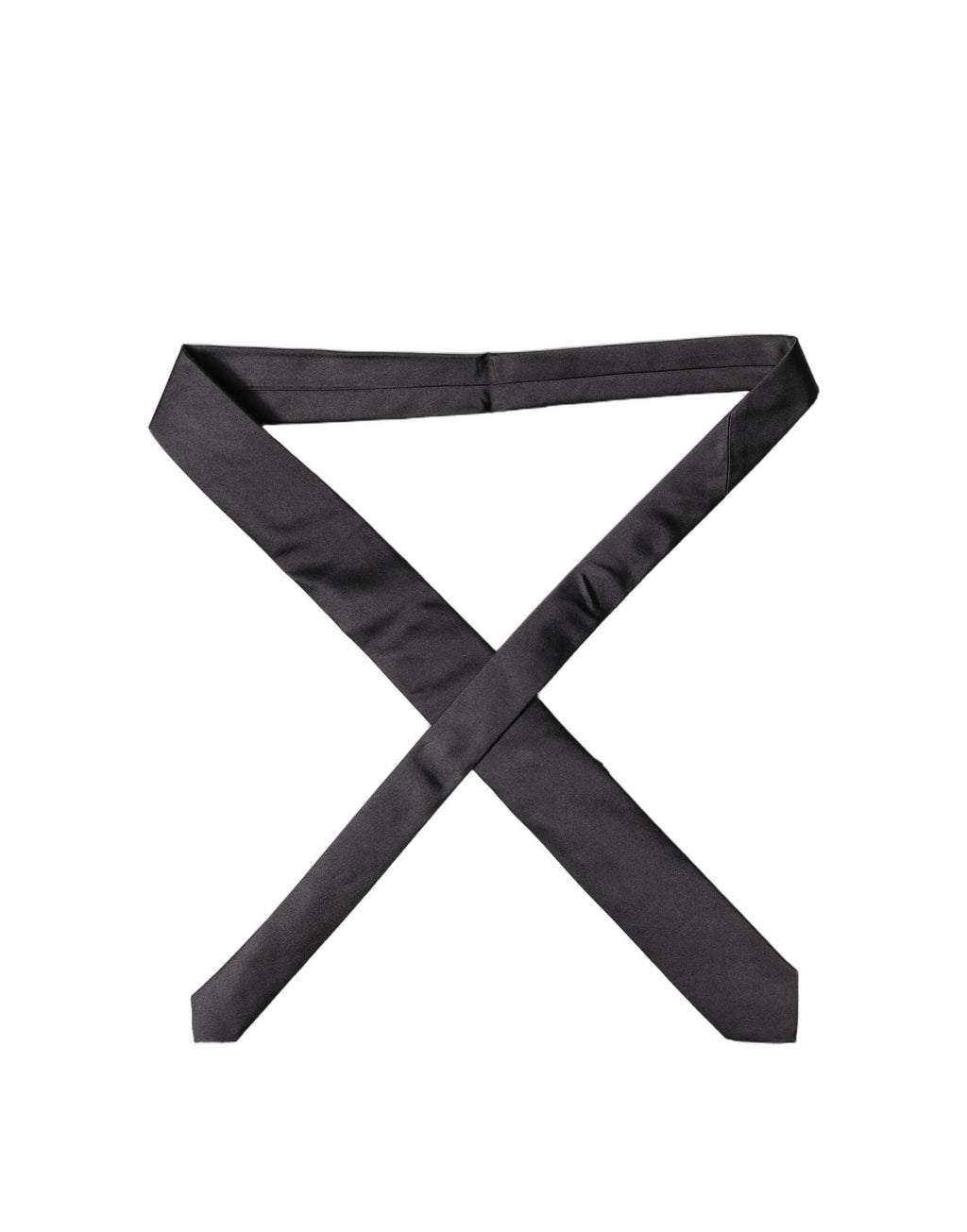 Black Solid 100% Silk Adjustable Men Tied Necktie Tie