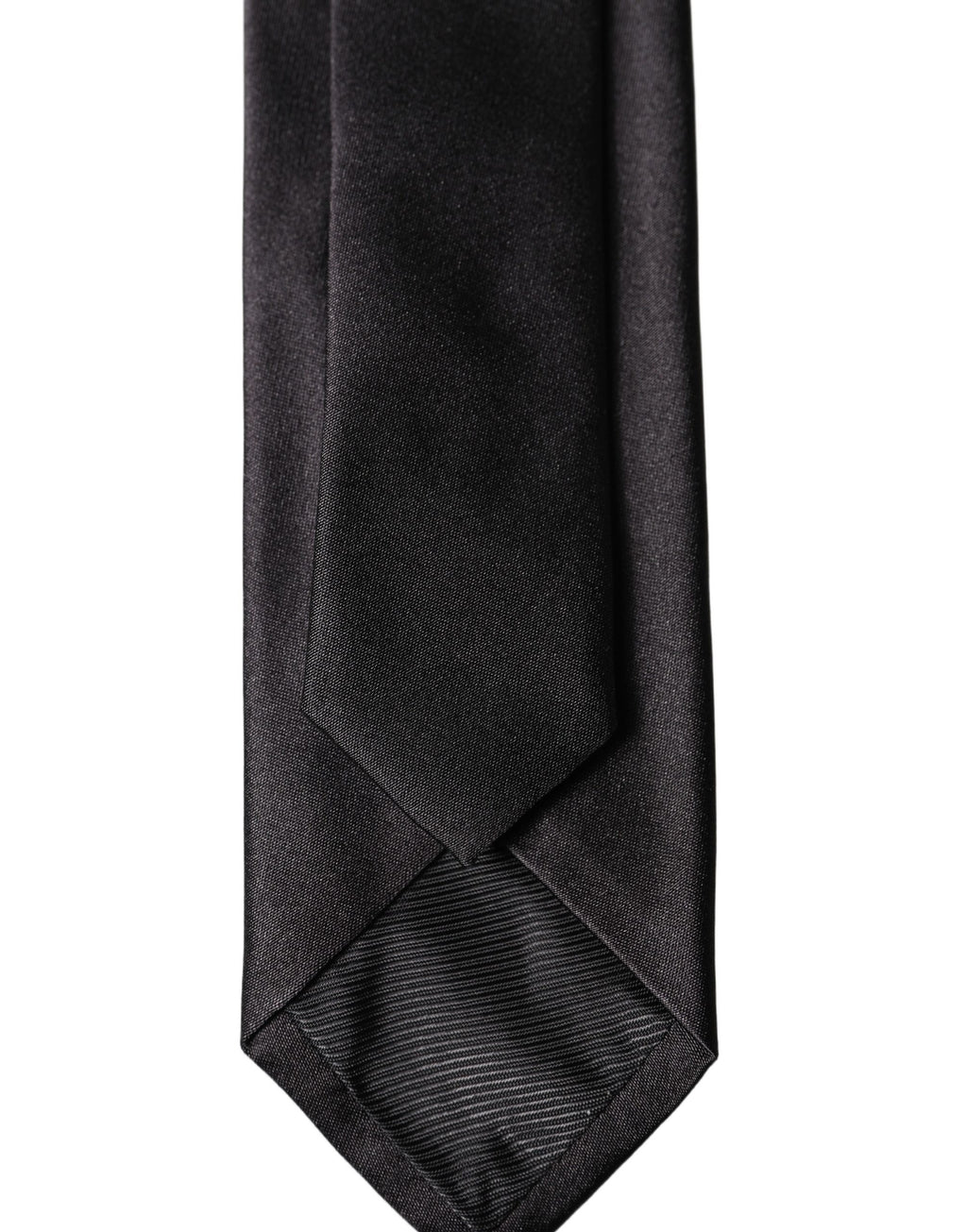 Black Solid 100% Silk Adjustable Men Tied Necktie Tie