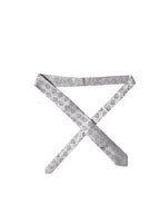 Silver Gray Paisley Silk Adjustable Men Tied Necktie Tie