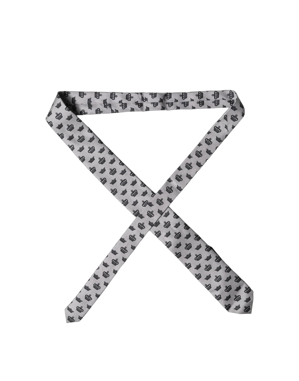 Gray Crown Fantasy Silk Adjustable Men Tied Necktie Tie