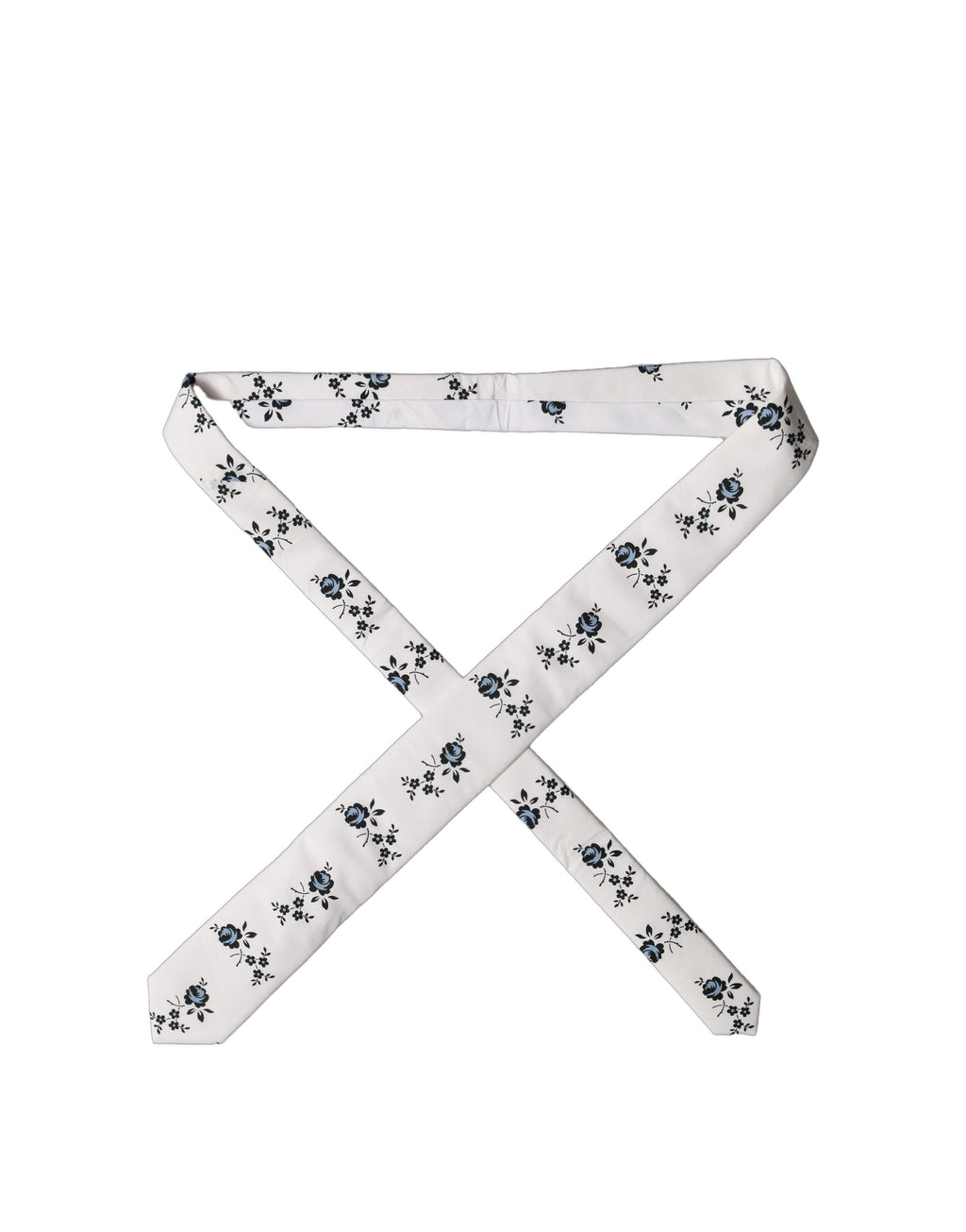 White Floral Fantasy Cotton Adjustable Men Necktie Tie