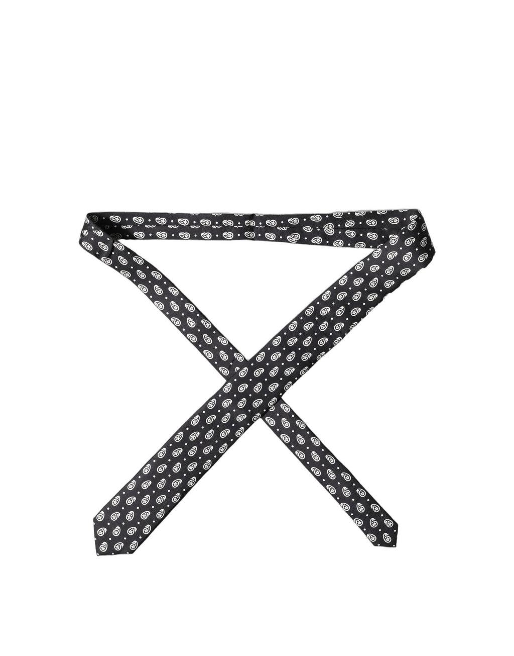 Black Paisley 100% Silk Adjustable Men Tied Necktie Tie