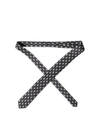 Black Paisley 100% Silk Adjustable Men Tied Necktie Tie