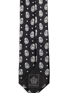 Black Paisley 100% Silk Adjustable Men Tied Necktie Tie