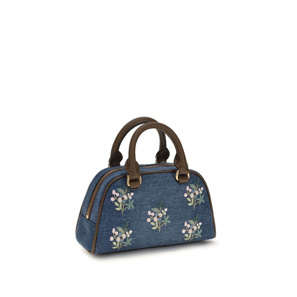 Blue Fabric Shoulder Bag