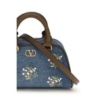 Blue Fabric Shoulder Bag