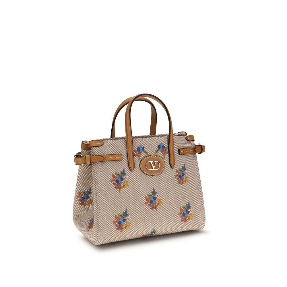 Beige Fabric Handbag