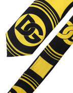 Multicolor Monogram Print Silk Adjustable Men Necktie Tie