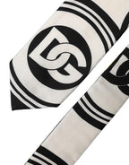 Multicolor Monogram Print Silk Adjustable Men Necktie Tie