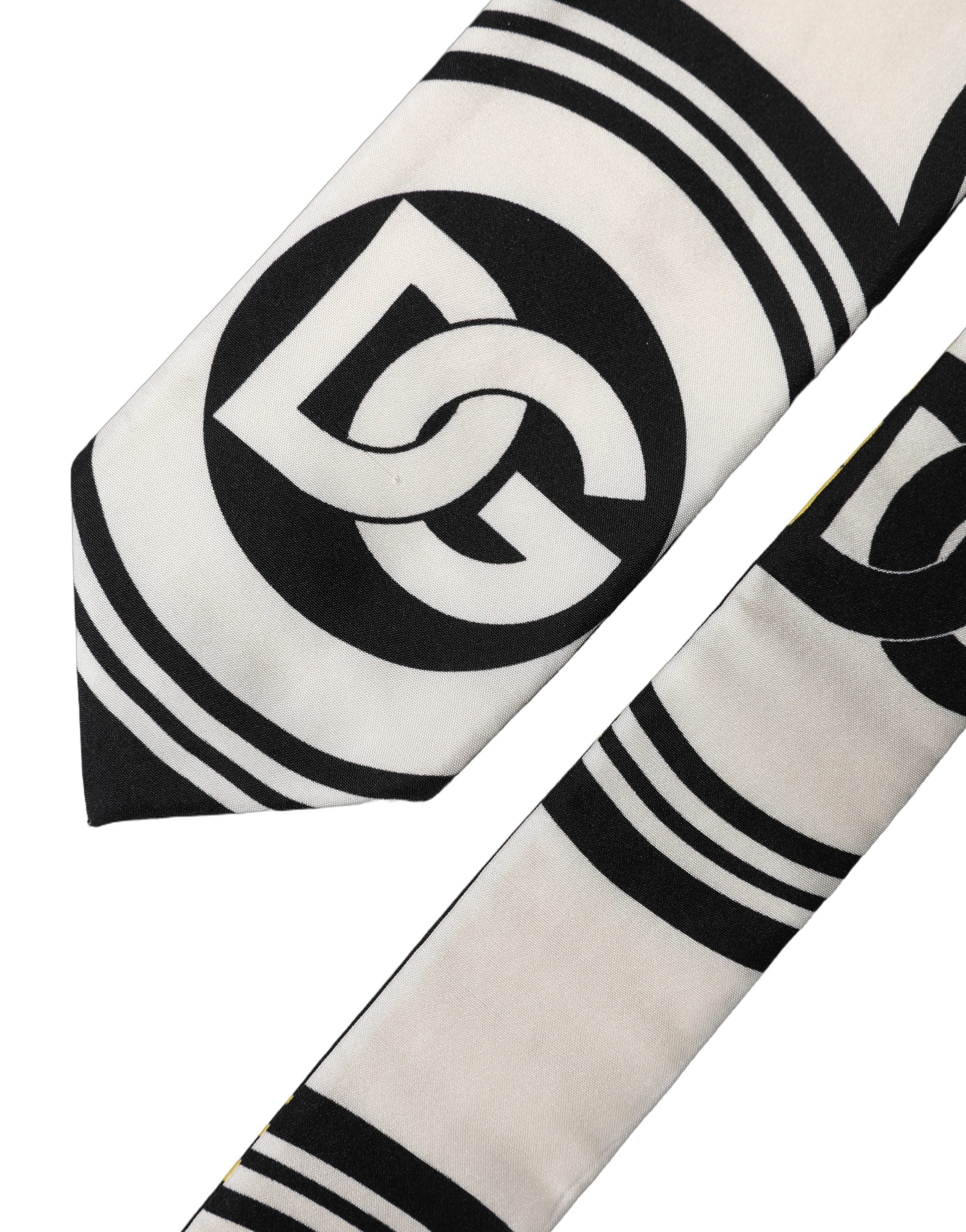 Multicolor Monogram Print Silk Adjustable Men Necktie Tie