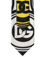 Multicolor Monogram Print Silk Adjustable Men Necktie Tie