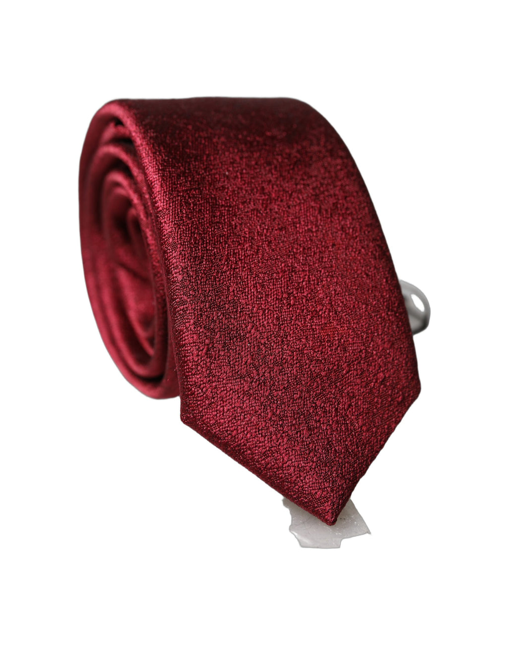 Burgundy Solid Silk Adjustable Men Tied Necktie Tie