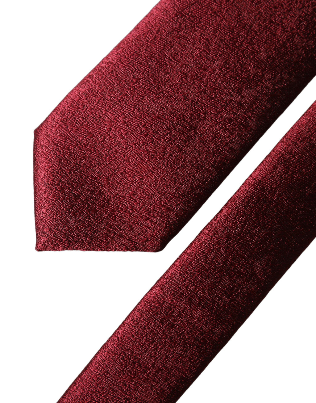 Burgundy Solid Silk Adjustable Men Tied Necktie Tie