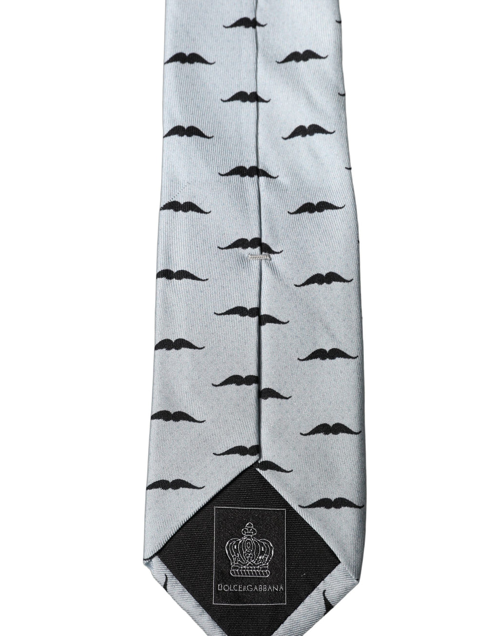 Light Gray Mustache Fantasy Silk Adjustable Necktie Tie