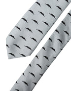 Light Gray Mustache Fantasy Silk Adjustable Necktie Tie