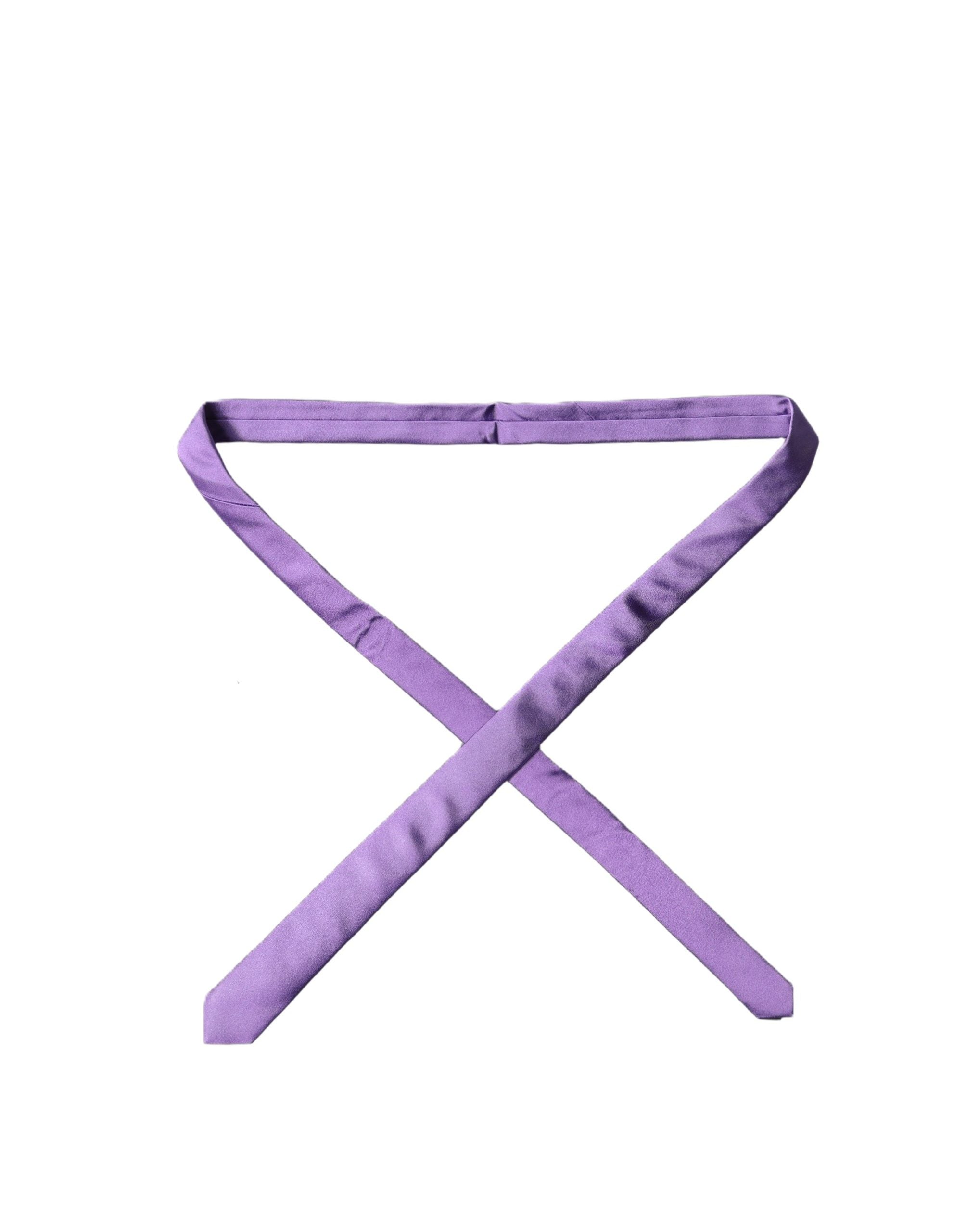 Purple Solid 100% Silk Adjustable Men Tied Necktie Tie