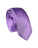 Purple Solid 100% Silk Adjustable Men Tied Necktie Tie