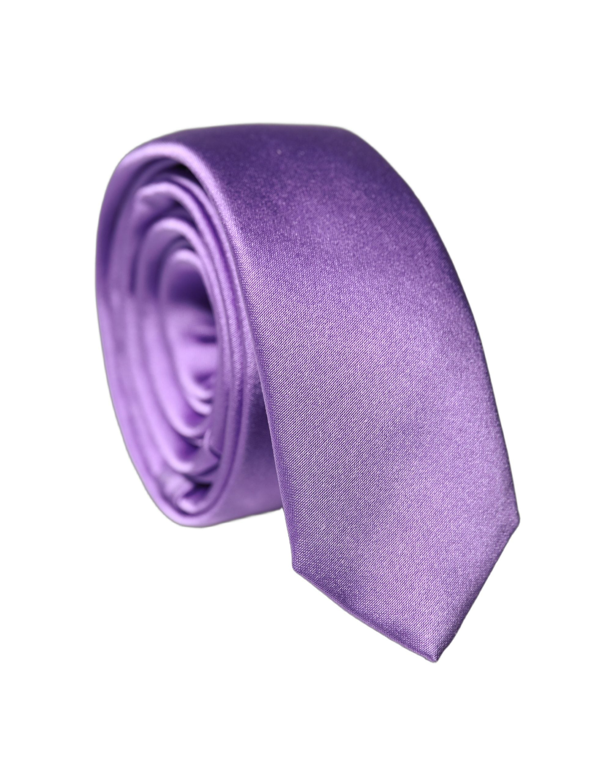 Purple Solid 100% Silk Adjustable Men Tied Necktie Tie