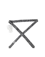 Black Trumpet Print Silk Adjustable Men Tied Necktie Tie