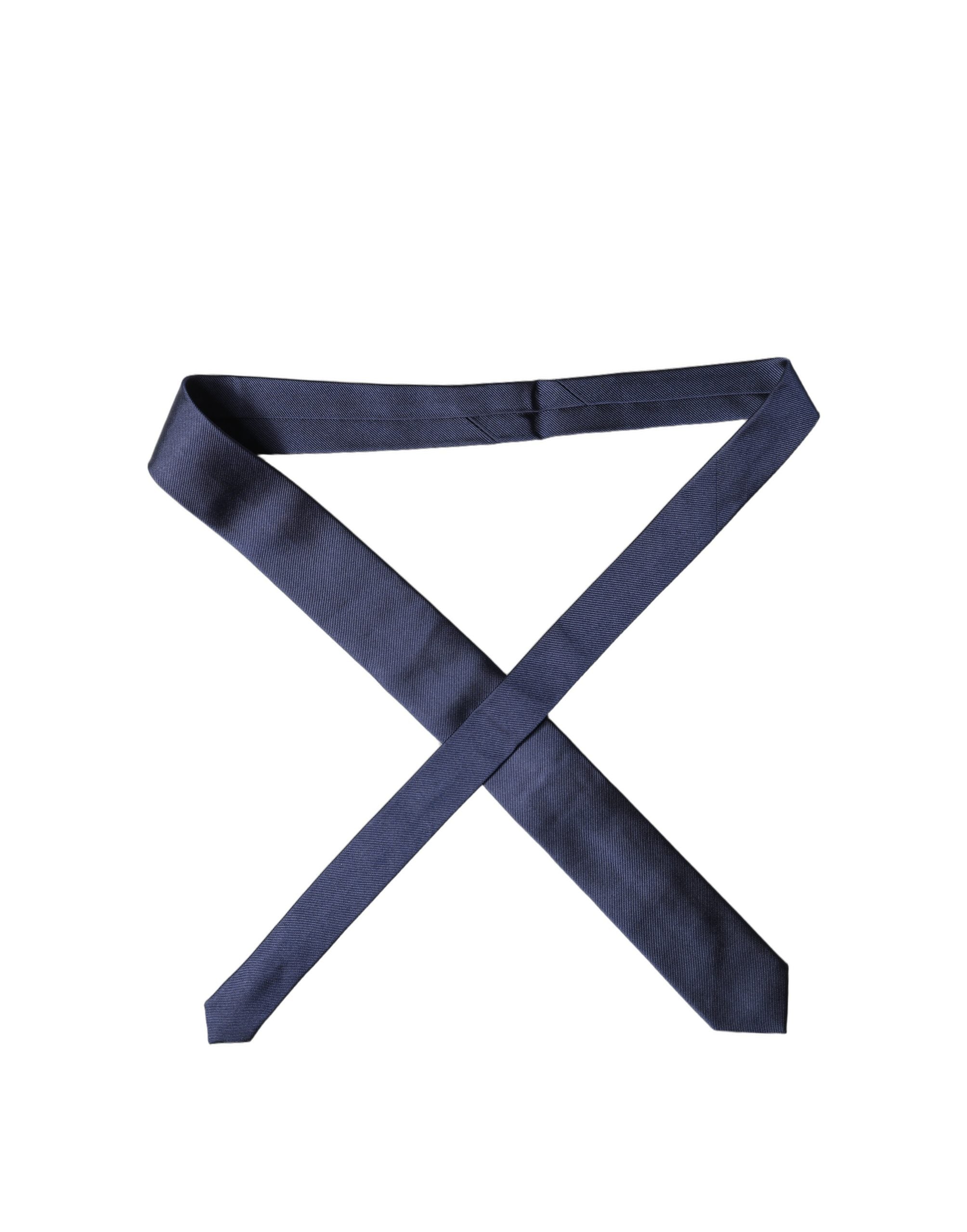 Navy Blue Solid 100% Silk Adjustable Men Necktie Tie