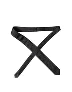 Black Floral Fantasy Silk Adjustable Men Tied Necktie Tie