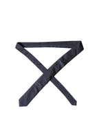 Navy Blue Textured Silk Adjustable Men Tied Necktie Tie