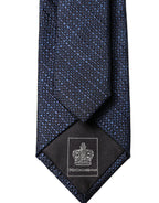 Navy Blue Textured Silk Adjustable Men Tied Necktie Tie