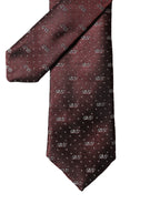 Burgundy Logo Monogram Silk Adjustable Men Necktie Tie