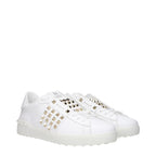 Blue Leather Low Top Sneakers