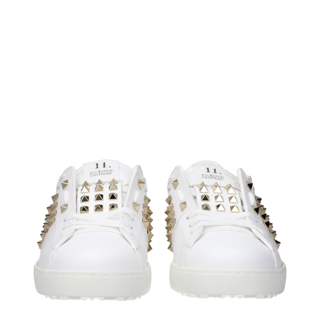 Blue Leather Low Top Sneakers