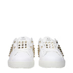 Blue Leather Low Top Sneakers