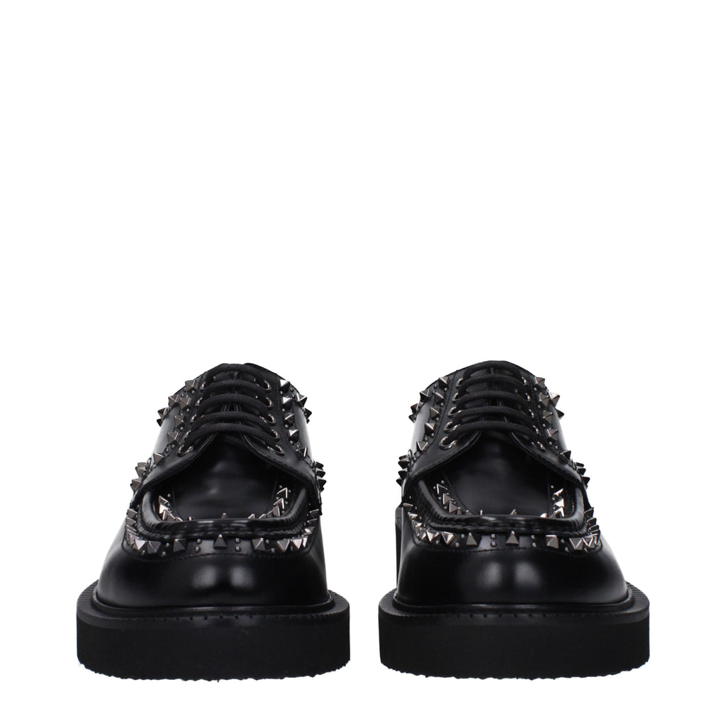 Black Leather Oxfords And Derbies