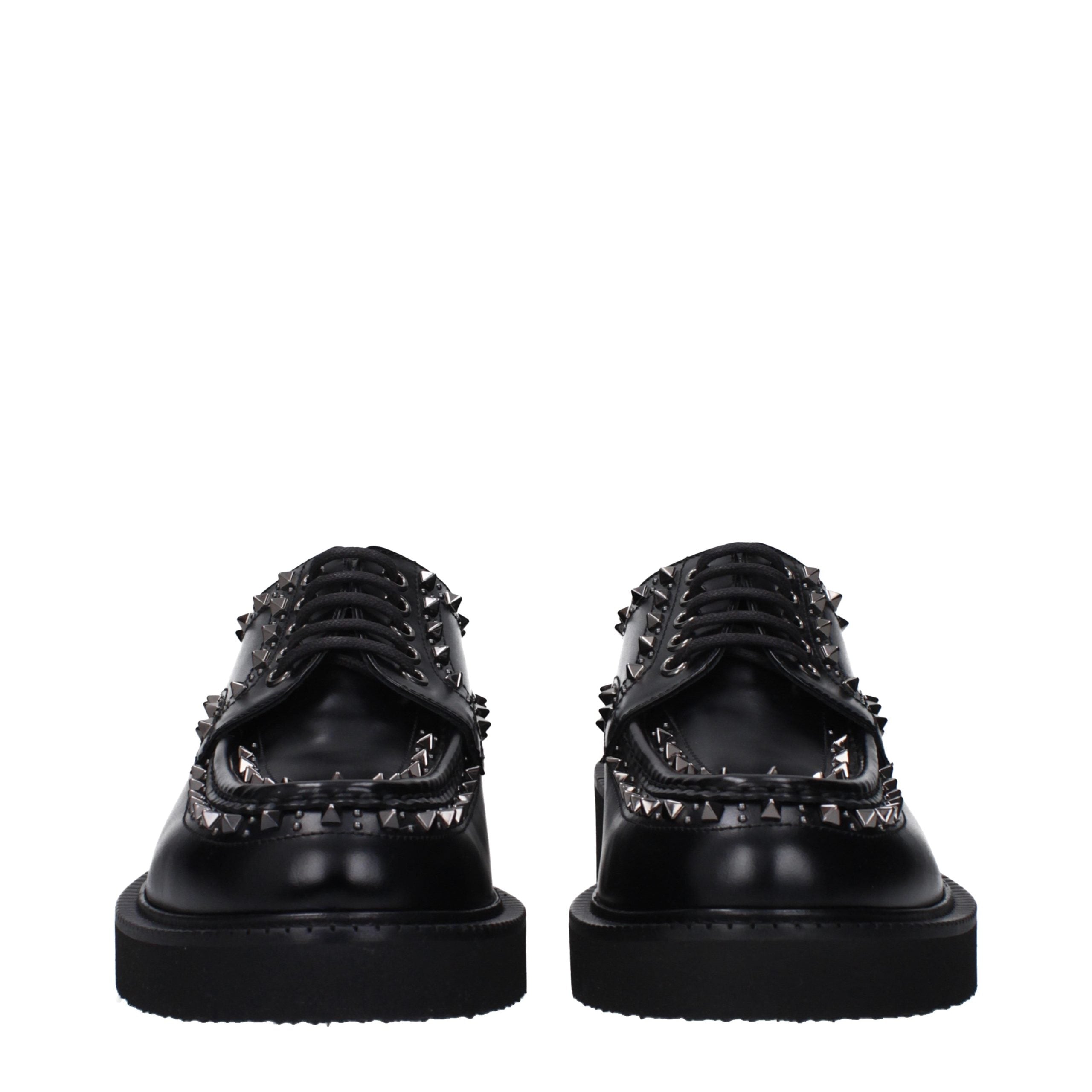 Black Leather Oxfords And Derbies