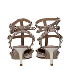 Beige Leather High Heel Pumps