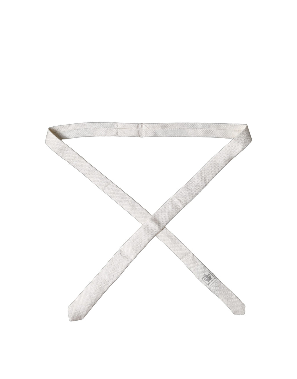 White Solid Textured Silk Adjustable Men Tied Necktie Tie