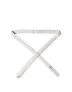 White Solid Textured Silk Adjustable Men Tied Necktie Tie