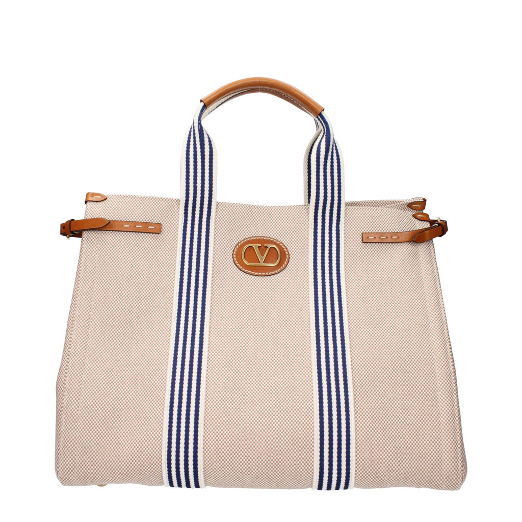 Beige Fabric Handbag