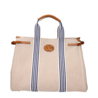Beige Fabric Handbag