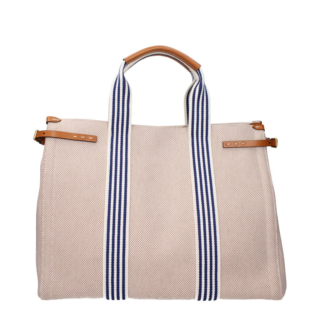 Beige Fabric Handbag