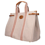 Beige Fabric Handbag