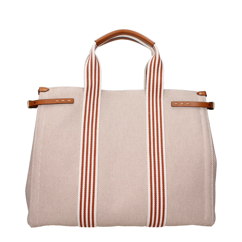 Beige Fabric Handbag