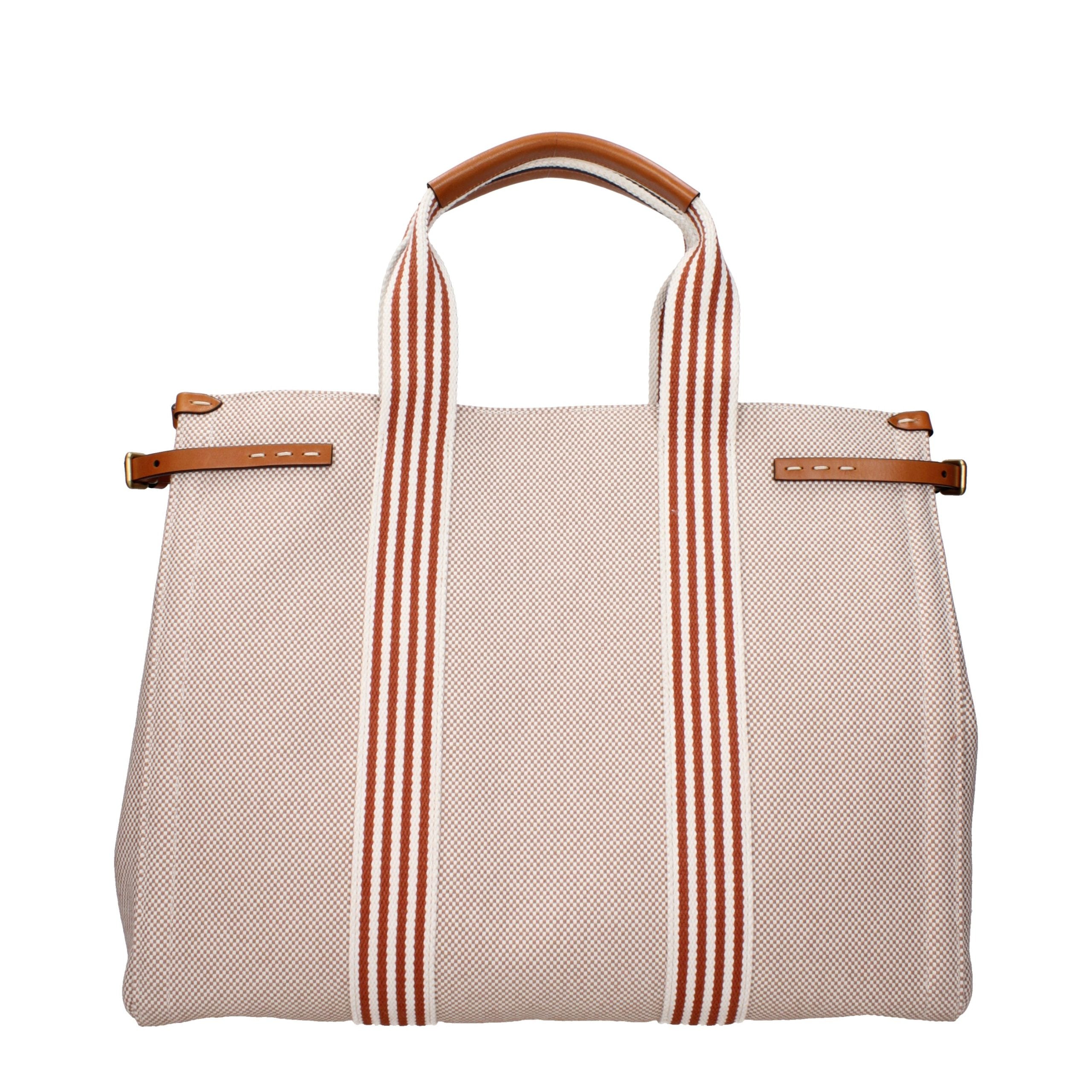 Beige Fabric Handbag