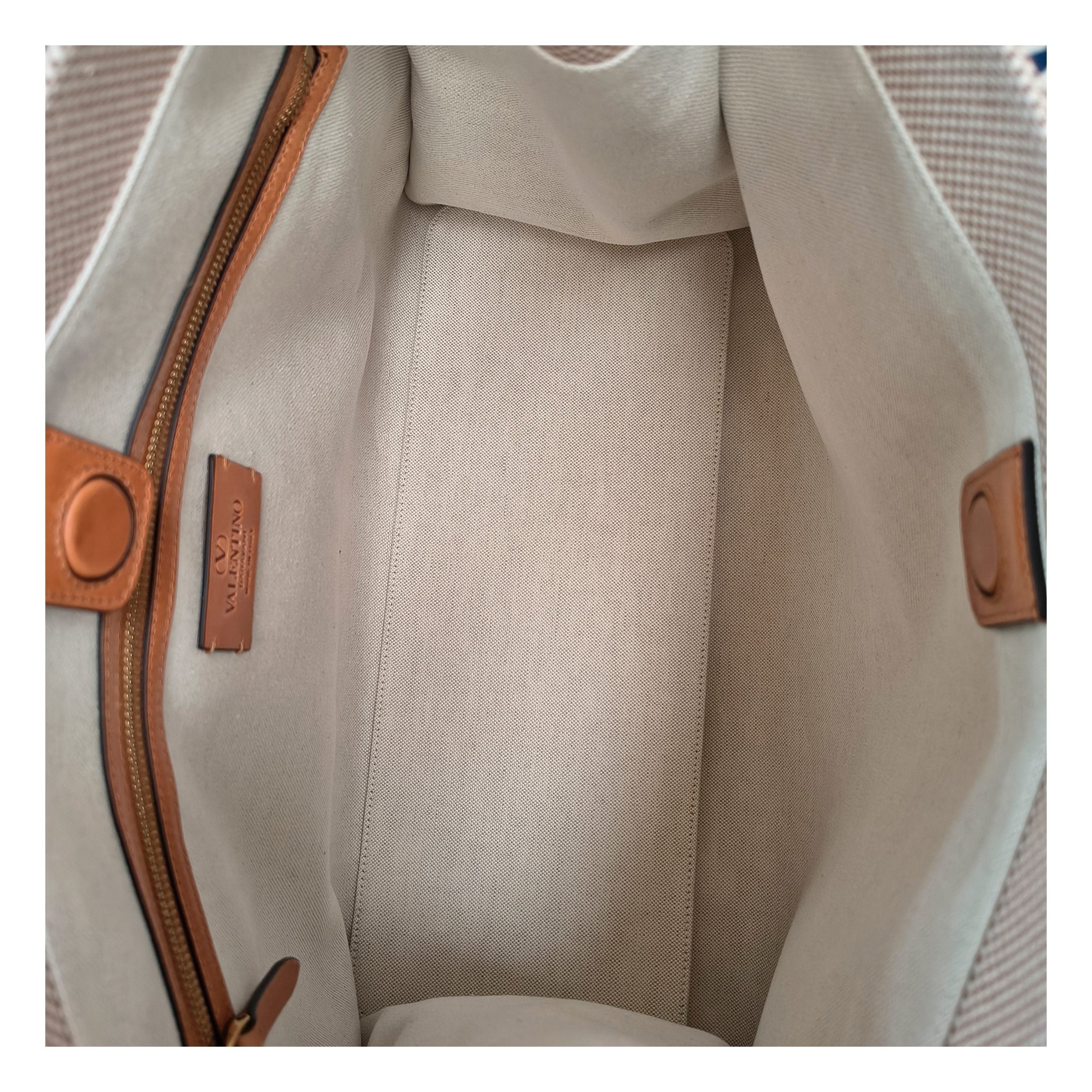 Beige Fabric Handbag