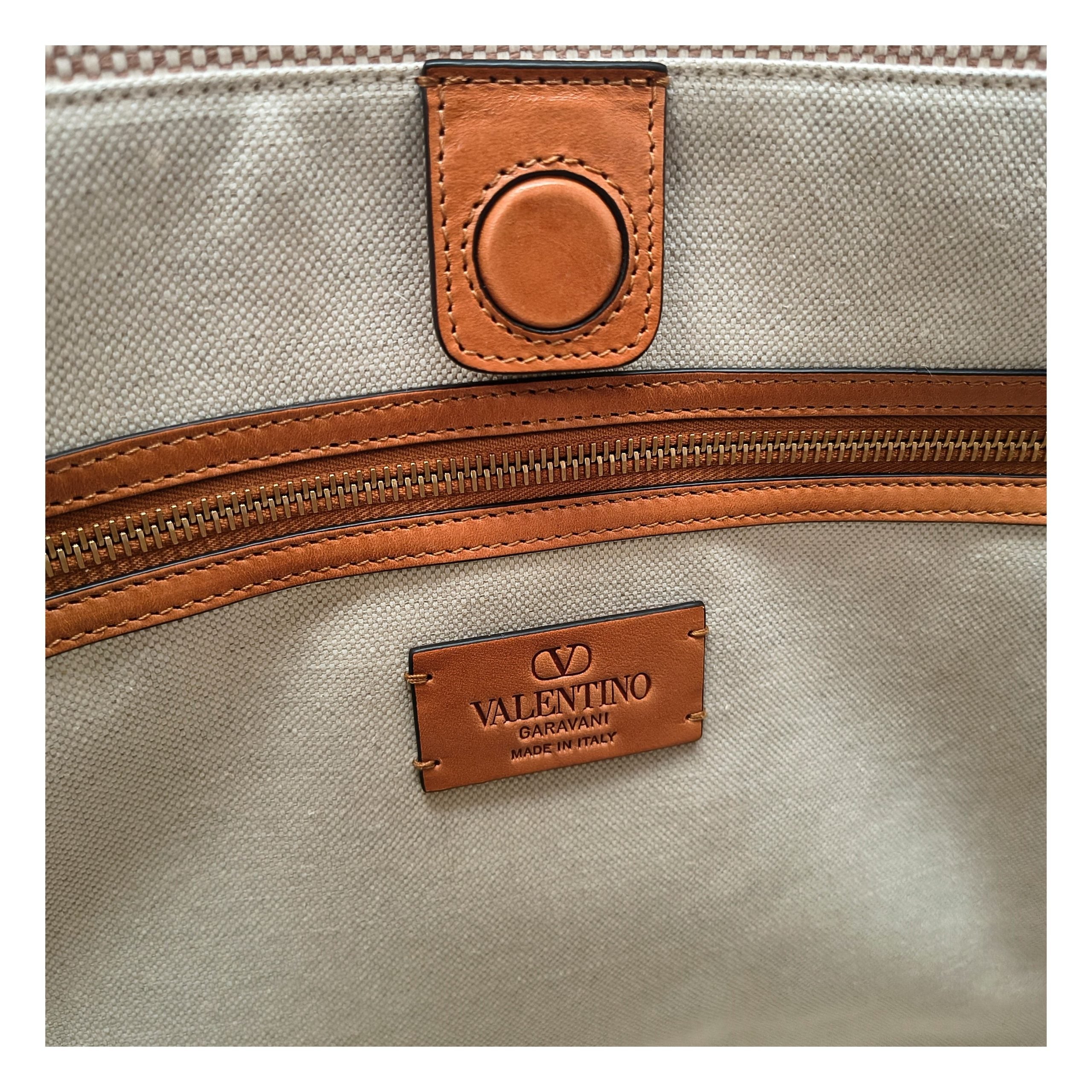 Beige Fabric Handbag