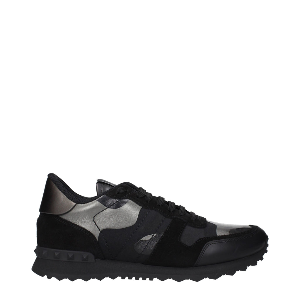 Black Leather Chunky Sneakers