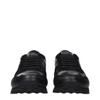 Black Leather Chunky Sneakers